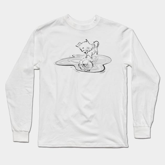 Puppy reflection Long Sleeve T-Shirt by Jason's Doodles